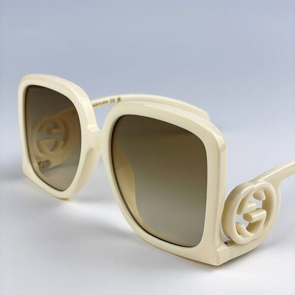 NEW Gucci GG1326S 002 Ivory Brown Gradient Oversized Square Women Sunglasses main image 6